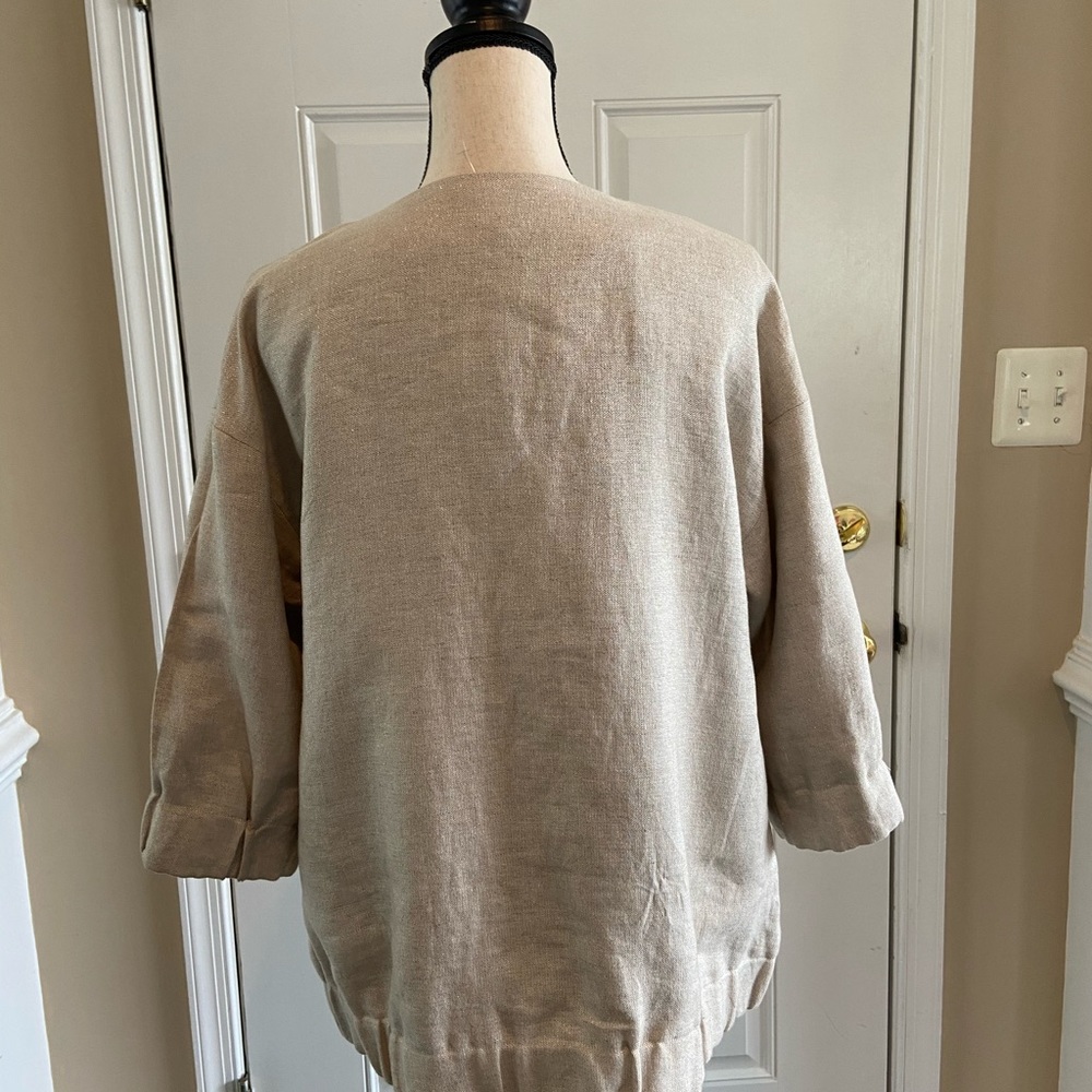 Eileen Fisher Nwt Natural Twinkled Linen Blazer S View 2